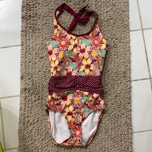 Lime Ricki small flowered one piece swimsuit